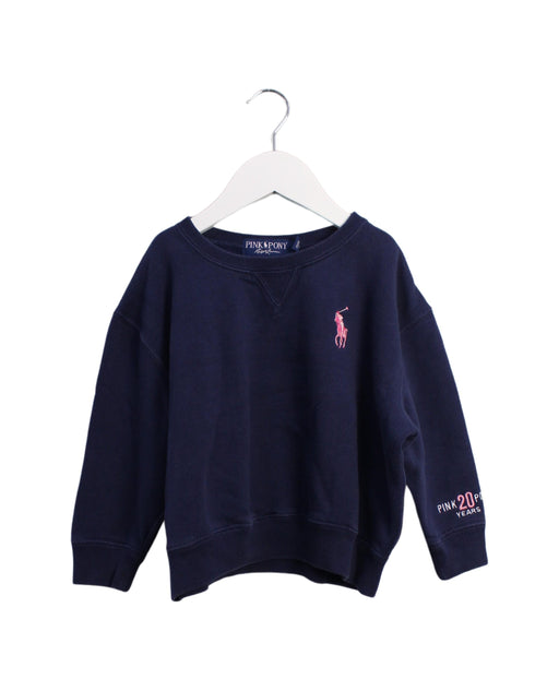 A Navy Crewneck Sweatshirts from Ralph Lauren in size 4T for girl. (Front View)