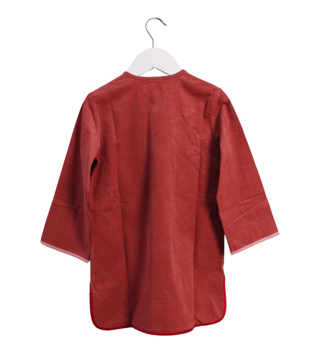 A Red Long Sleeve Dresses from Tang'Roulou in size 4T for girl. (Back View)