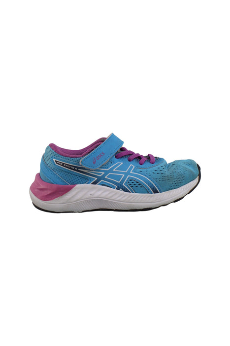 A Blue Sneakers from ASICS in size 7Y for girl. (Back View)