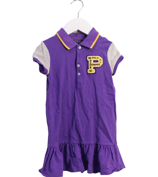 A Purple Short Sleeve Dresses from Polo Ralph Lauren in size 3T for girl. (Front View)