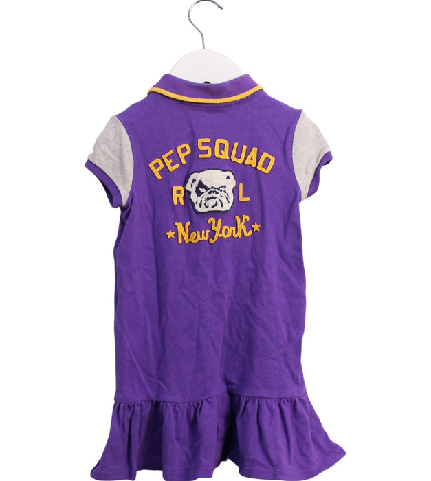 A Purple Short Sleeve Dresses from Polo Ralph Lauren in size 3T for girl. (Back View)