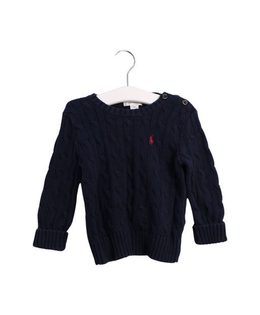 A Navy Knit Sweaters from Ralph Lauren in size 12-18M for girl. (Front View)