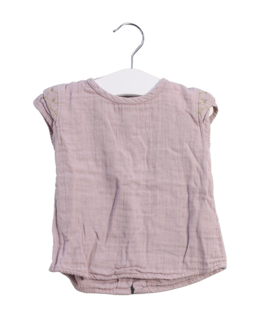 A Pink Short Sleeve Tops from Louis Louise in size 6-12M for girl. (Front View)