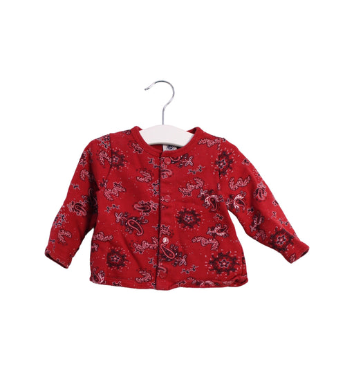 A Red Lightweight Jackets from Petit Bateau in size 6-12M for girl. (Front View)