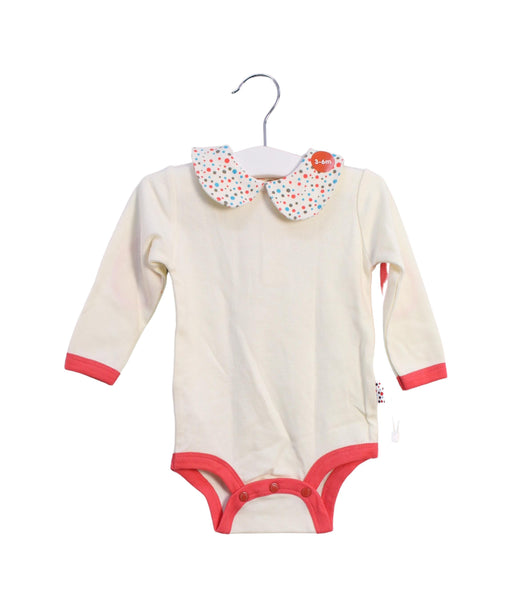 A Ivory Long Sleeve Bodysuits from TinyBitz in size 3-6M for girl. (Front View)
