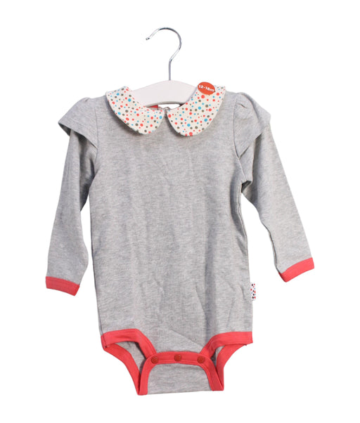 A Grey Long Sleeve Bodysuits from TinyBitz in size 12-18M for girl. (Front View)