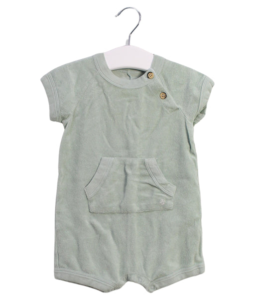 A Green Short Sleeve Rompers from Petit Bateau in size 3-6M for neutral. (Front View)