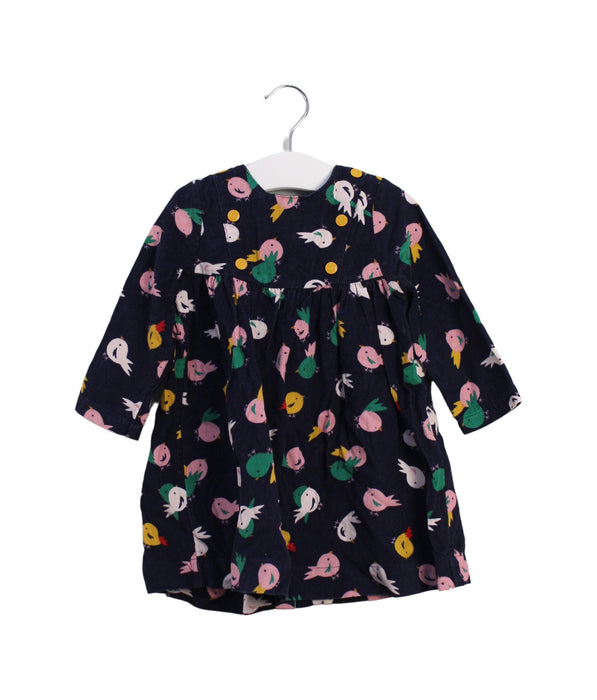 A Navy Long Sleeve Dresses from Petit Bateau in size 12-18M for girl. (Front View)
