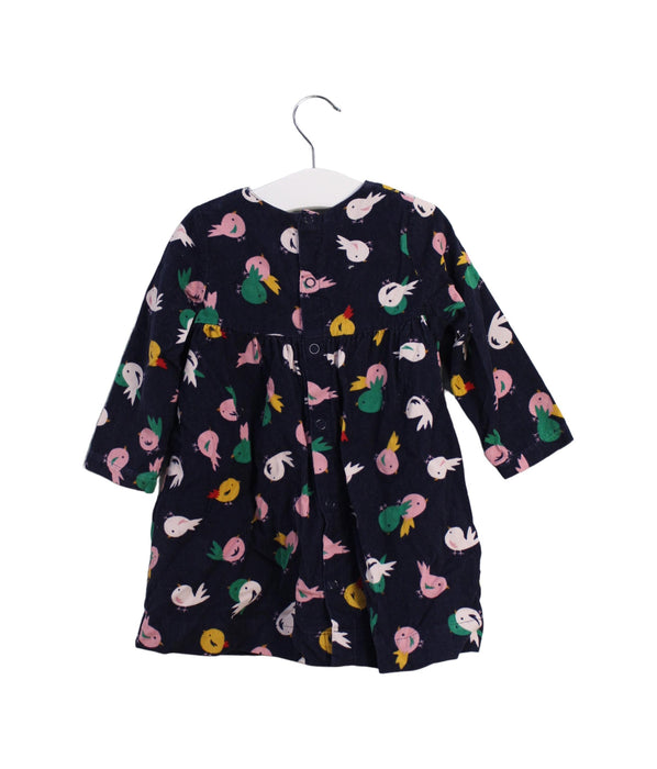 A Navy Long Sleeve Dresses from Petit Bateau in size 12-18M for girl. (Back View)