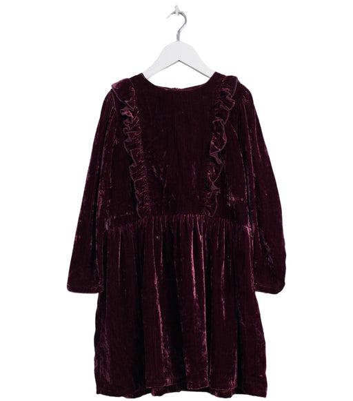 A Burgundy Long Sleeve Dresses from Wander & Wonder in size 7Y for girl. (Front View)