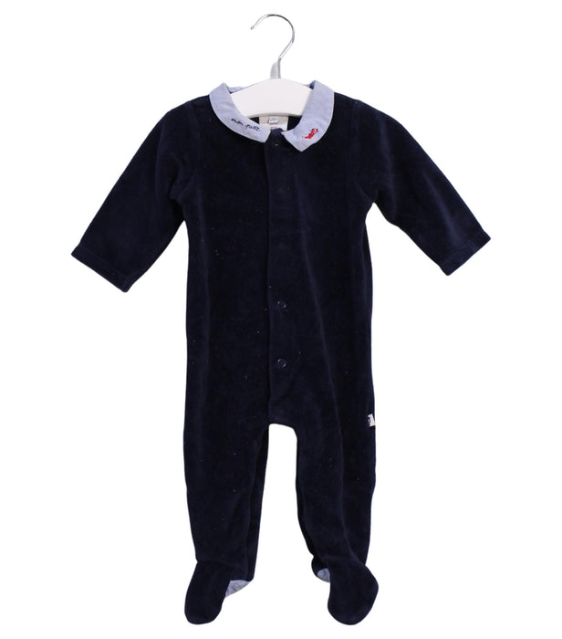 A Navy Onesies from Jacadi in size 3-6M for boy. (Front View)