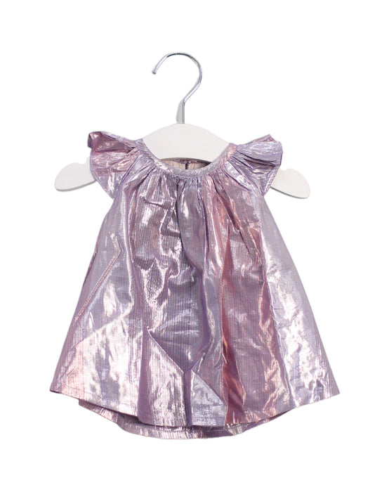 A Purple Sleeveless Tops from Velveteen in size 0-3M for girl. (Front View)