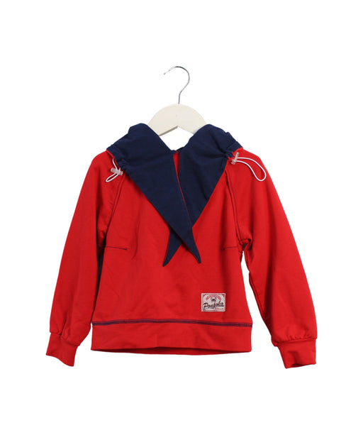 A Red Sweatshirts from As Know As Ponpoko in size 2T for boy. (Front View)