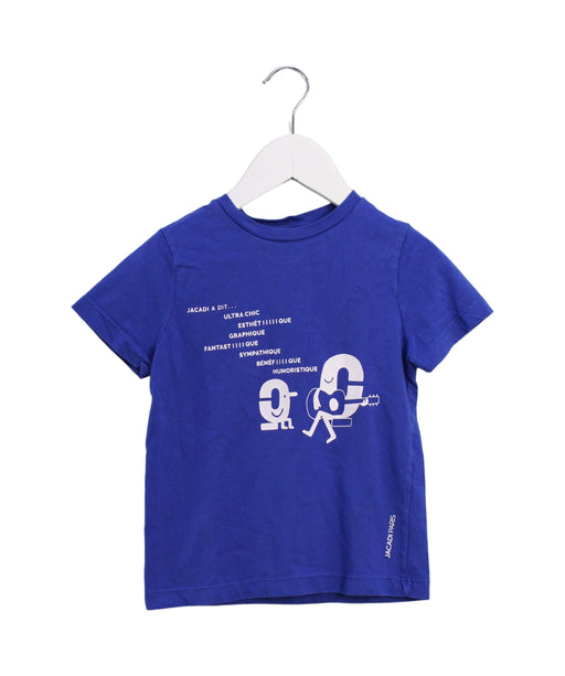 A Blue Short Sleeve T Shirts from Jacadi in size 4T for boy. (Front View)