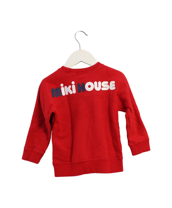 A Red Crewneck Sweatshirts from Miki House in size 2T for boy. (Back View)