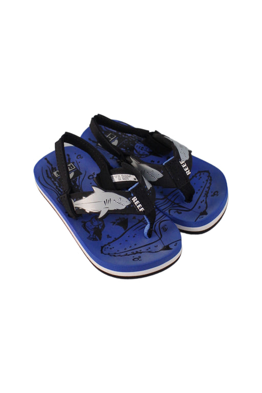 A Blue Sandals from Reef in size 12-18M for boy. (Front View)
