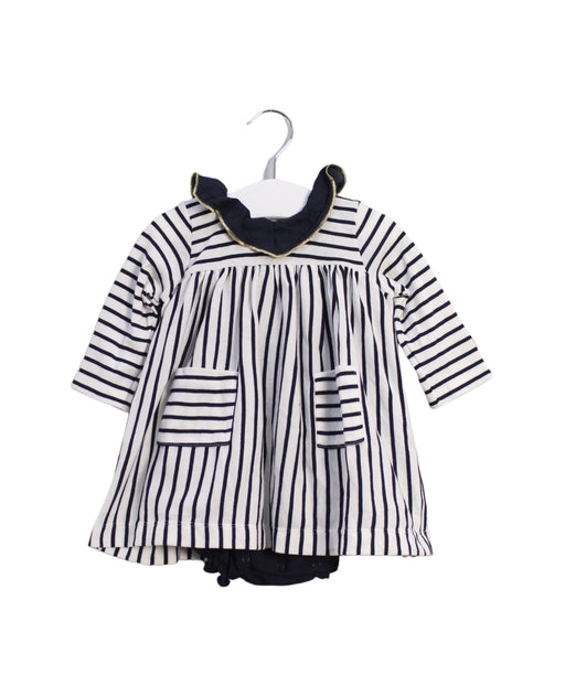 A White Long Sleeve Dresses from Petit Bateau in size 3-6M for girl. (Front View)