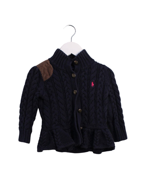 A Navy Cardigans from Ralph Lauren in size 6-12M for girl. (Front View)