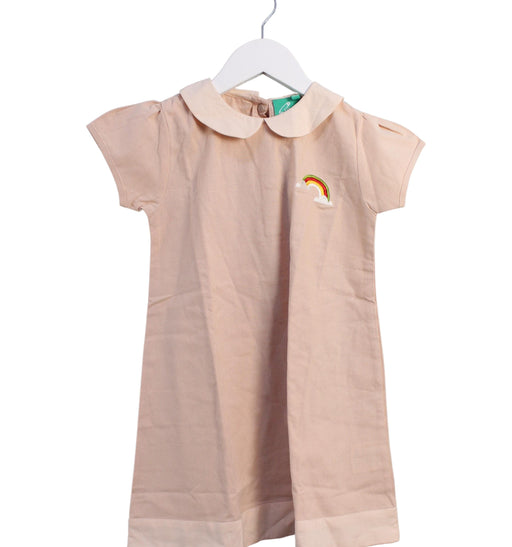 A Pink Short Sleeve Dresses from Little Green Radicals in size 4T for girl. (Front View)