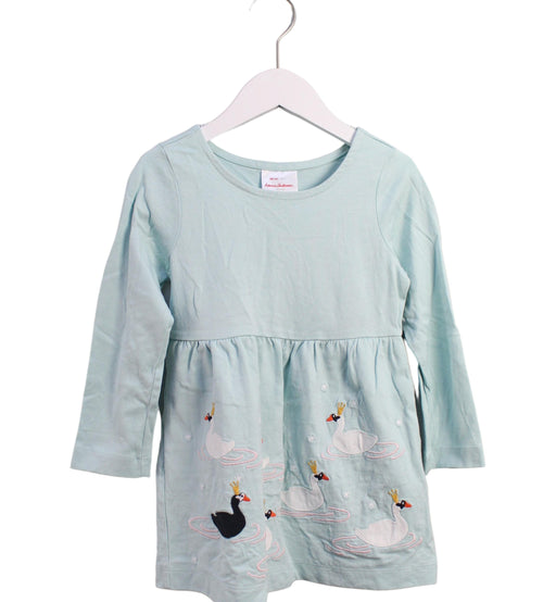 A Teal Long Sleeve Dresses from Hanna Andersson in size 3T for girl. (Front View)