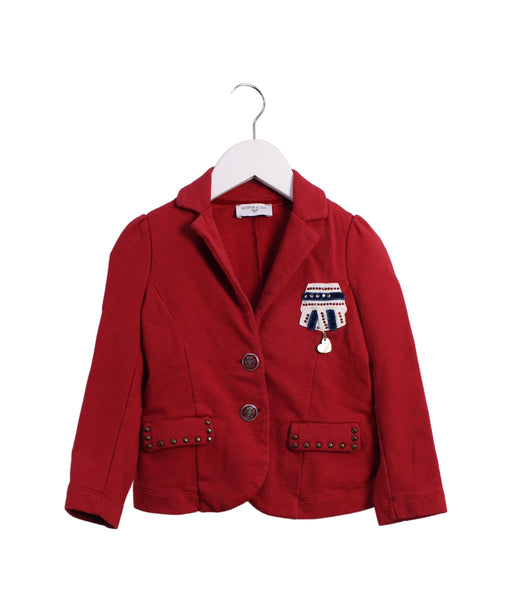 A Red Blazers from Monnalisa in size 3T for girl. (Front View)
