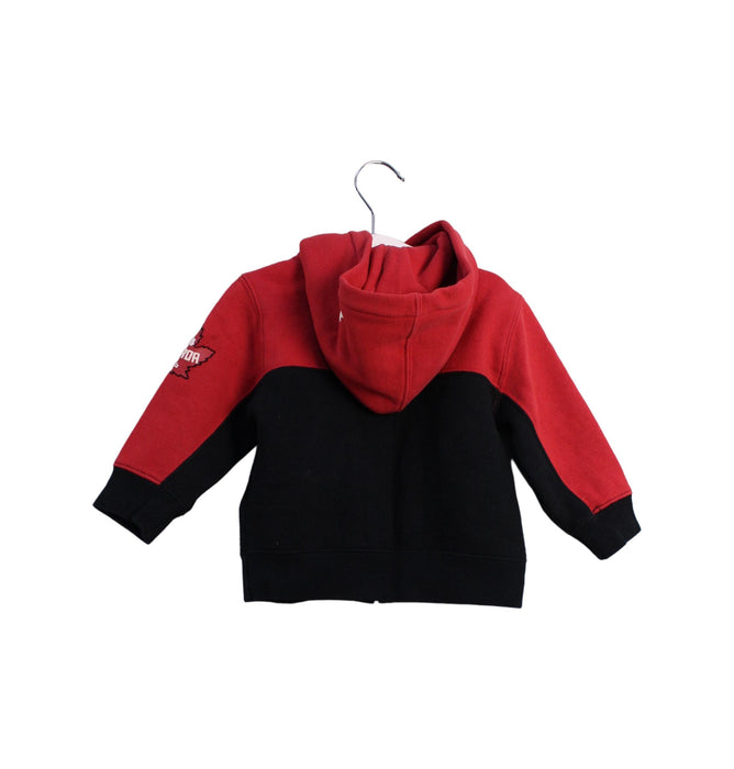 A Red Lightweight Jackets from Roots in size 6-12M for boy. (Back View)