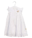 A White Short Sleeve Dresses from Steiff in size 6-12M for girl. (Front View)