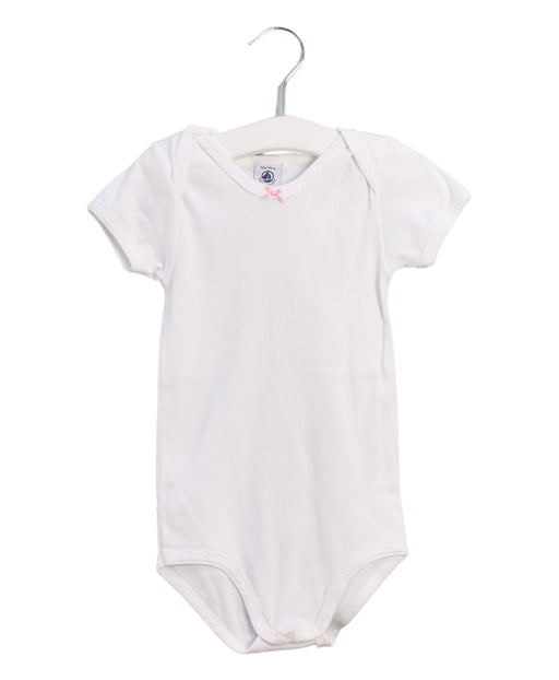 A White Short Sleeve Bodysuits from Petit Bateau in size 3T for girl. (Front View)
