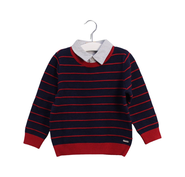 A Navy Knit Sweaters from Chickeeduck in size 2T for boy. (Front View)