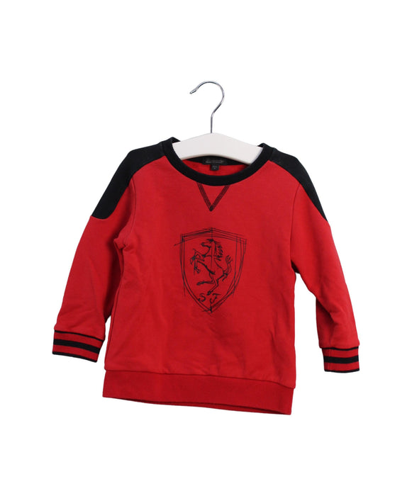 A Red Crewneck Sweatshirts from Ferrari in size 18-24M for boy. (Front View)