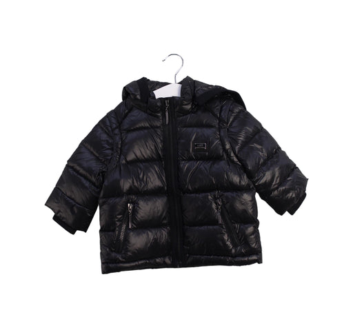 A Black Puffer/Quilted Jackets from Nicholas & Bears in size 6-12M for neutral. (Front View)