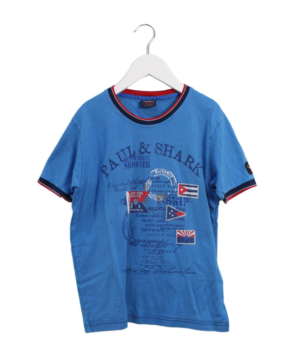 A Blue Short Sleeve T Shirts from Paul & Shark in size 8Y for boy. (Front View)