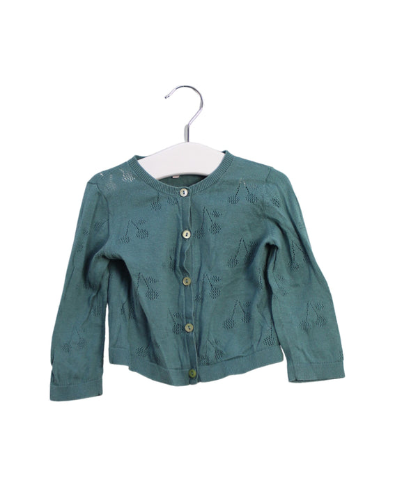 A Teal Cardigans from Bonpoint in size 12-18M for girl. (Front View)
