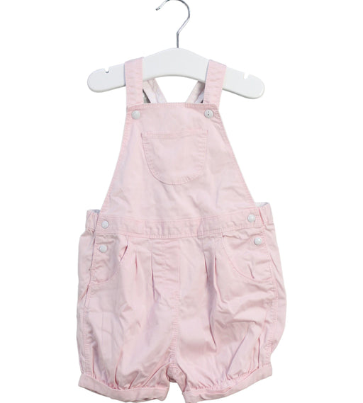 A Pink Overall Shorts from Petit Bateau in size 3T for girl. (Front View)