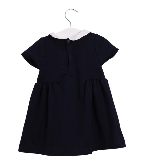 A Navy Short Sleeve Dresses from Jacadi in size 12-18M for girl. (Back View)