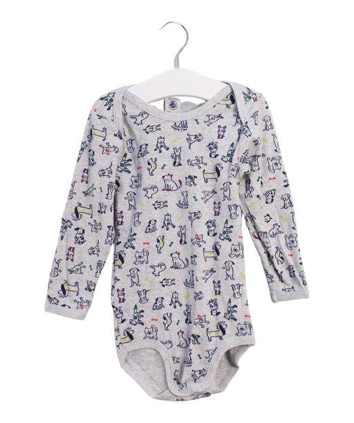 A Grey Long Sleeve Bodysuits from Petit Bateau in size 3T for girl. (Front View)
