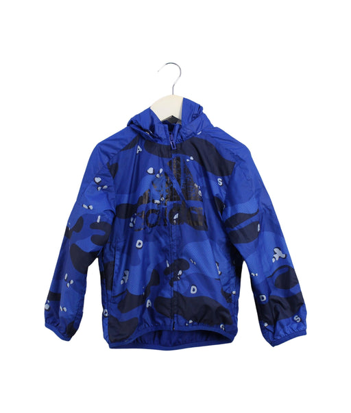 A Blue Lightweight Jackets from Adidas in size 4T for boy. (Front View)