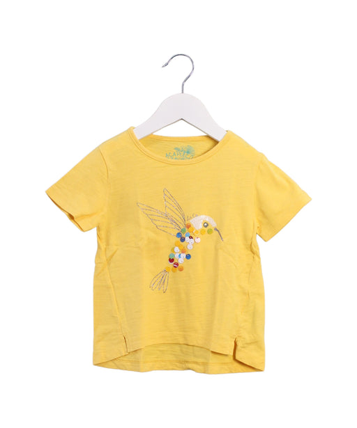 A Yellow Short Sleeve T Shirts from La Compagnie des Petits in size 5T for girl. (Front View)