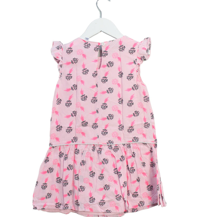 A Pink Sleeveless Dresses from La Compagnie des Petits in size 5T for girl. (Back View)