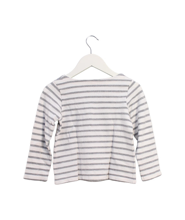 A White Long Sleeve Tops from Petit Bateau in size 6T for girl. (Back View)