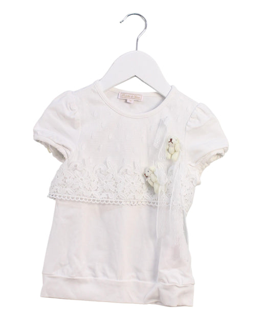 A White Short Sleeve T Shirts from Nicholas & Bears in size 3T for girl. (Front View)