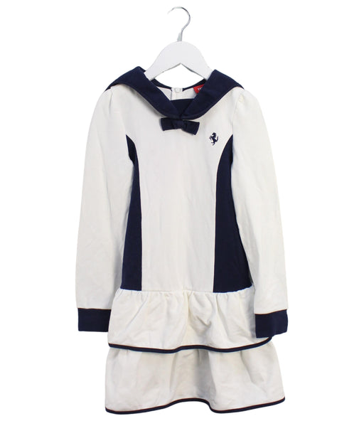 A White Long Sleeve Dresses from Ferrari in size 8Y for girl. (Front View)
