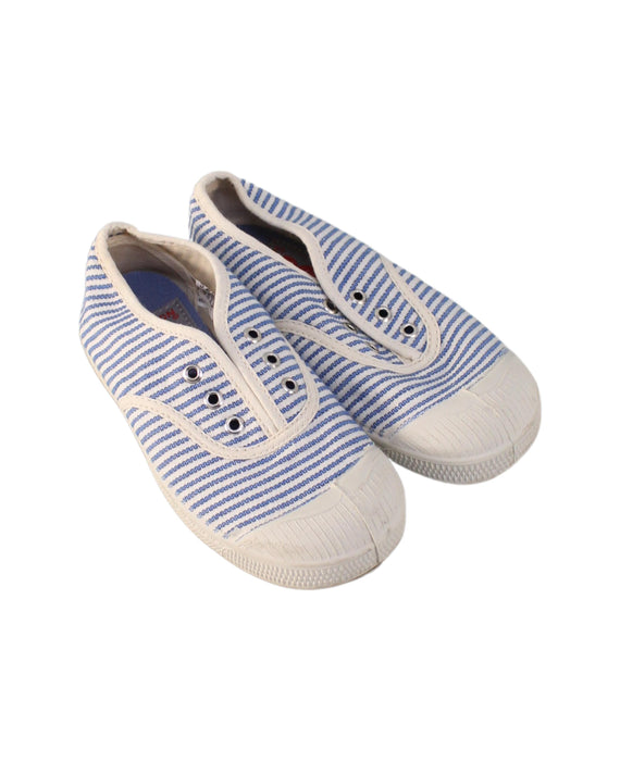 A Blue Slip Ons from Bensimon in size 4T for girl. (Front View)