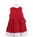 A Red Sleeveless Dresses from Gusella in size 3T for girl. (Back View)