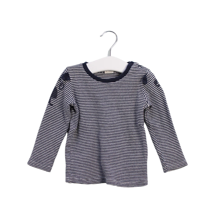A Navy Long Sleeve Tops from Seed in size 12-18M for girl. (Front View)