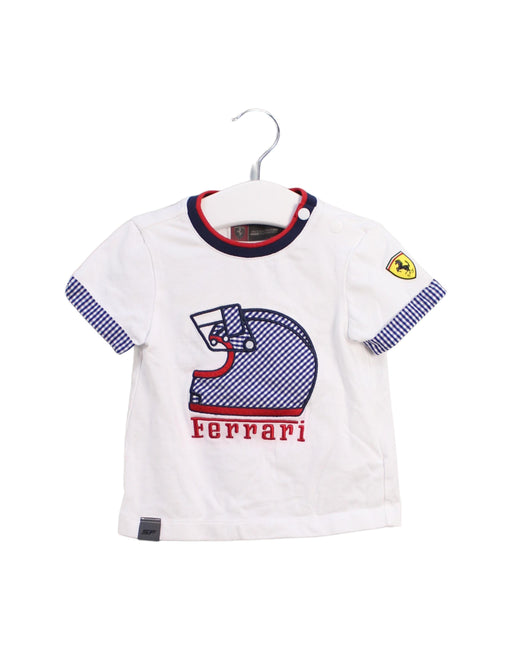 A White Short Sleeve T Shirts from Ferrari in size 6-12M for boy. (Front View)