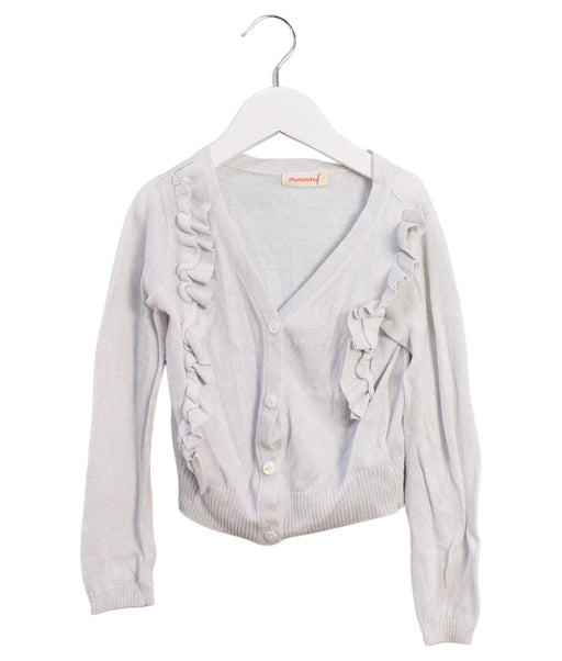 A Silver Cardigans from Momonittu in size 6T for girl. (Front View)