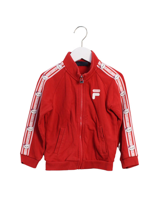 A Red Lightweight Jackets from Fila in size 4T for girl. (Front View)