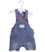 A Blue Overall Shorts from Joules in size 3-6M for boy. (Front View)