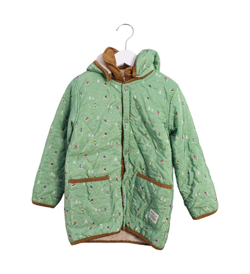 A Green Puffer/Quilted Jackets from BEAMS in size 5T for girl. (Front View)